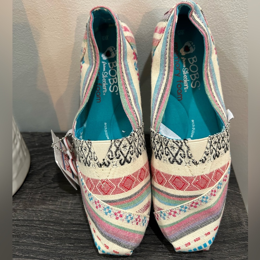 🔆SKECHERS BOBS Memory Foam Aztec Flats size 5! NEW with Tags - Picture 6 of 10